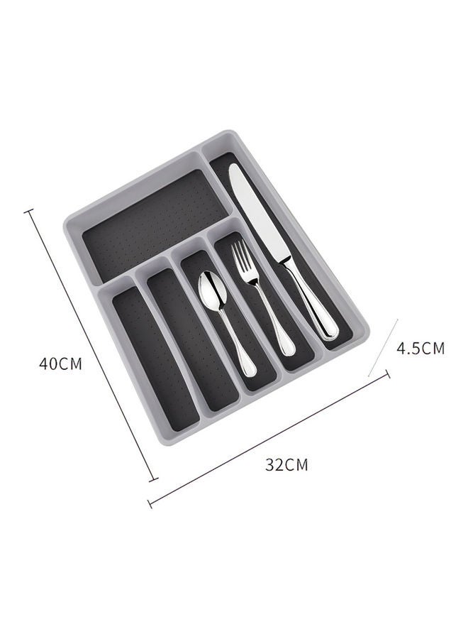 Drawer Organizer Cutlery Tray Grey/White 42.0 x 34.0 x 6.5cm  - Image 5