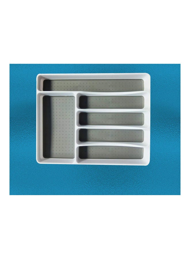 Drawer Organizer Cutlery Tray Grey/White 42.0 x 34.0 x 6.5cm  - Image 3