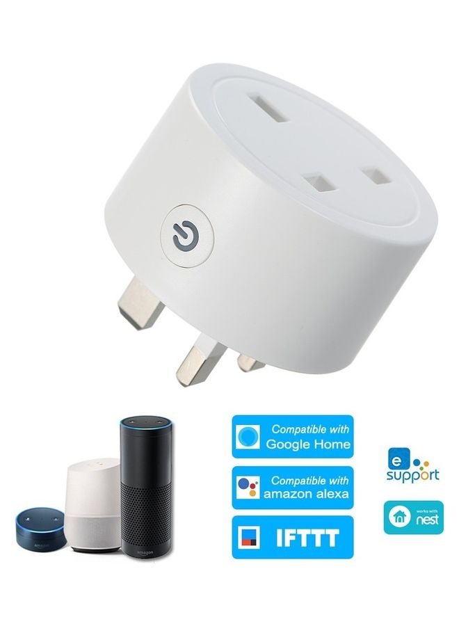 eWeLink Mini Smart WiFi Socket With Remote Control And Voice Control Function White - Image 1