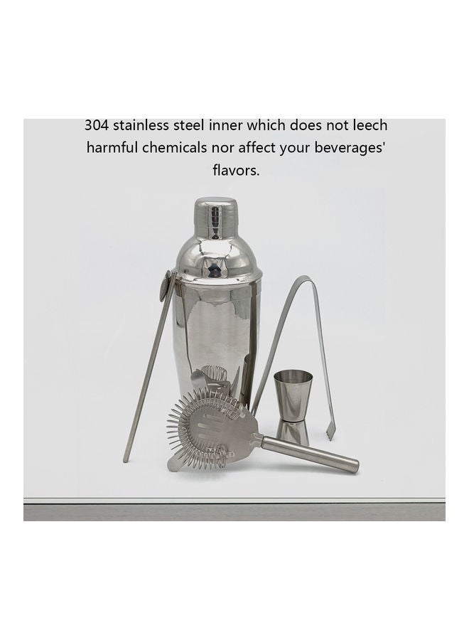 5-Piece Stainless Steel Cocktail Set Silver  - Image 4