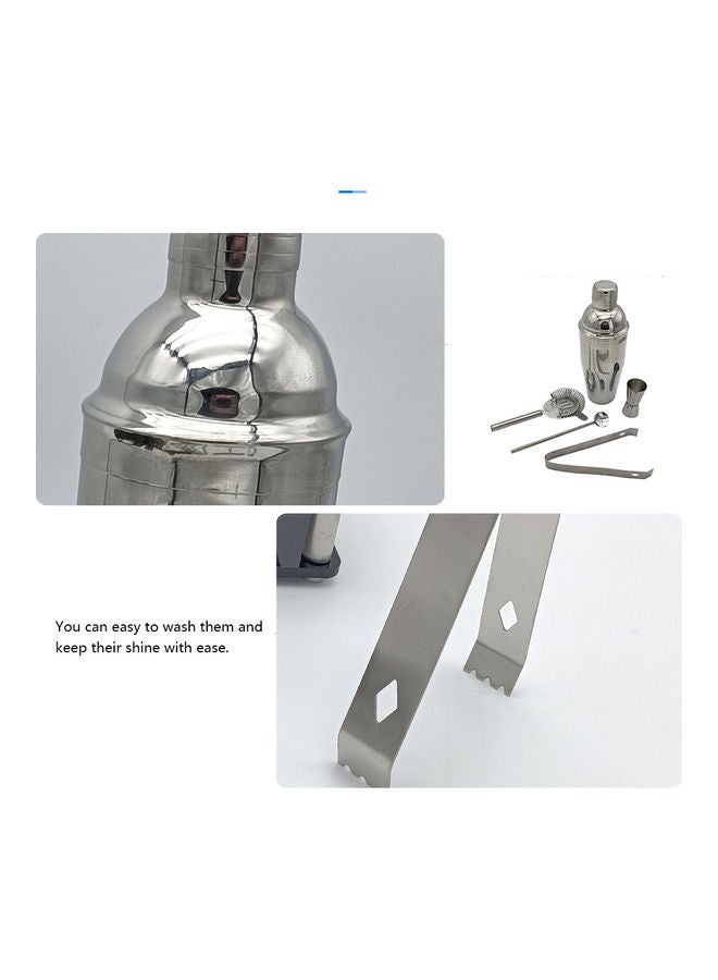 5-Piece Stainless Steel Cocktail Set Silver  - Image 5