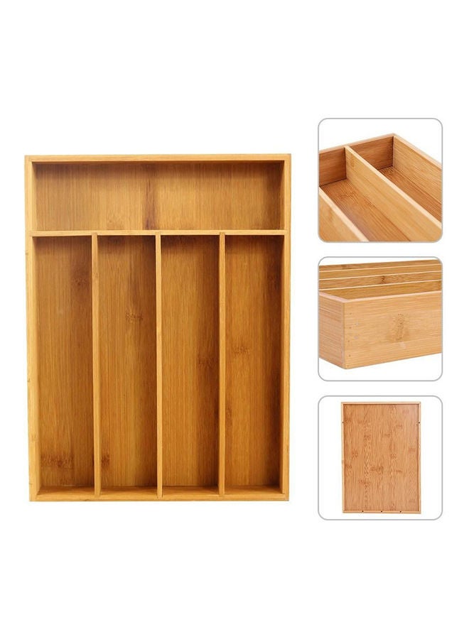 Generic Bamboo Kitchen Drawer Flatware Organizer Brown 37x26.5x6.5cm  - Image 2