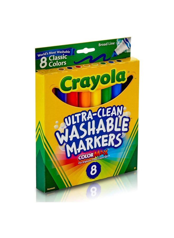 كرايولا أقلام تحديد بخط عريض كلاسيكي فائق النظافة وقابل للغسل، مكونة من 8 قطع 25 x 152 x 178مم - Image 2