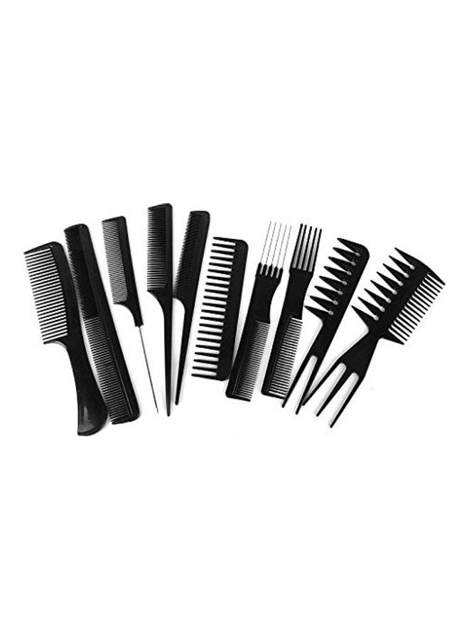 MACPLUS 10-Piece Barber Combs Black - Image 1