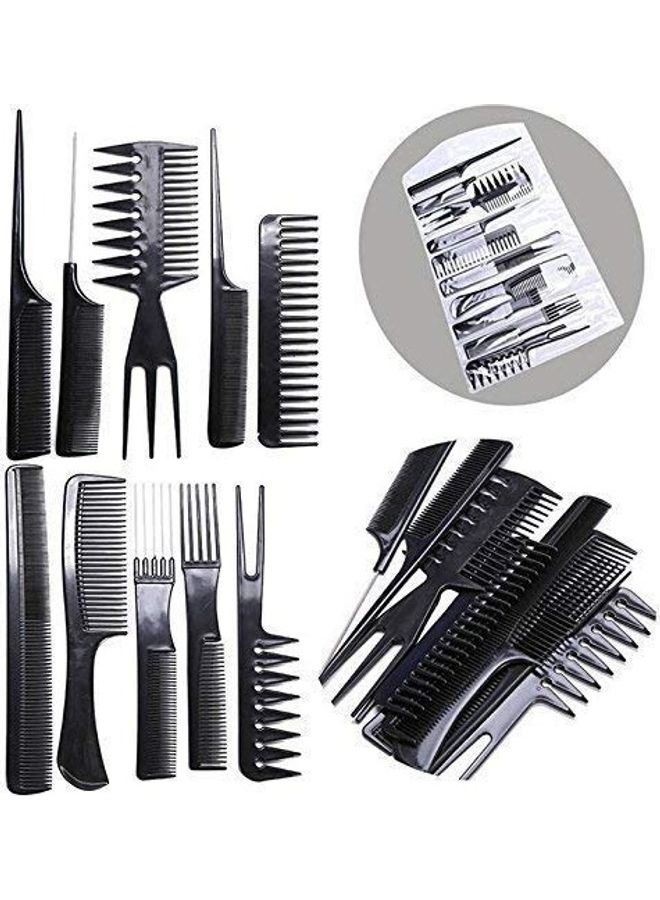 MACPLUS 10-Piece Barber Combs Black - Image 2
