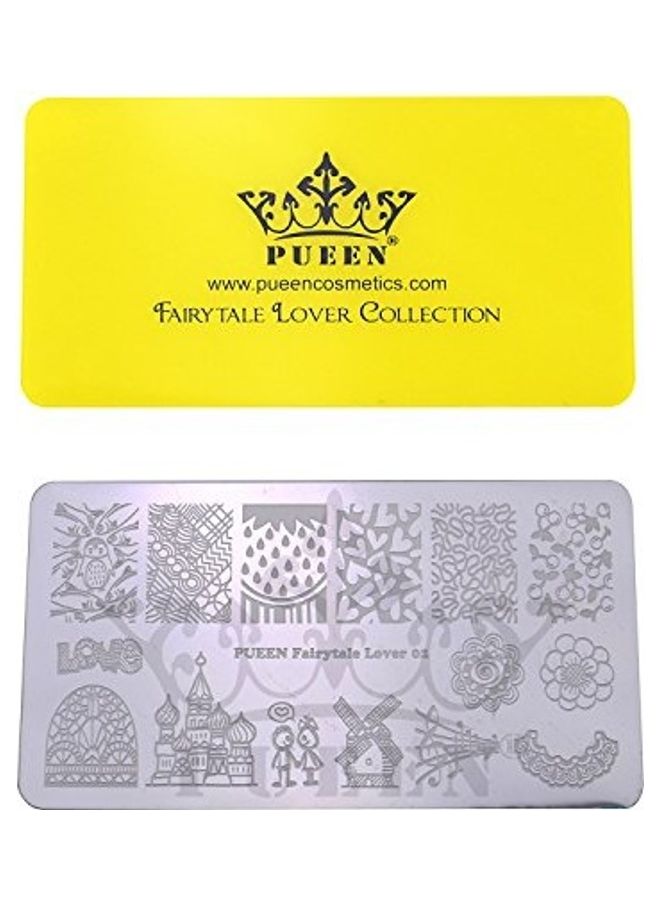 PUEEN Nail Art Stamping Plate White - Image 1