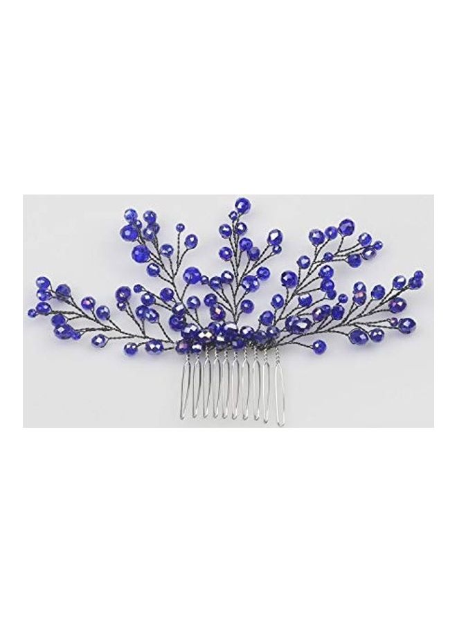 FXmimior Rhinestone Vintage Hair Comb Clip Blue - Image 1
