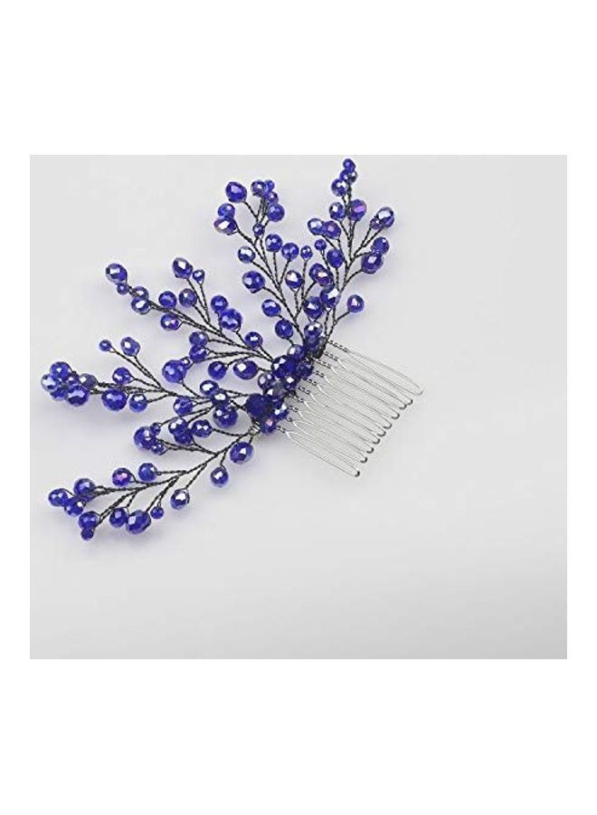 FXmimior Rhinestone Vintage Hair Comb Clip Blue - Image 2