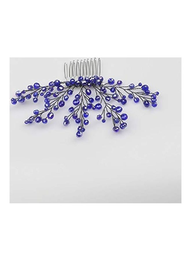 FXmimior Rhinestone Vintage Hair Comb Clip Blue - Image 3