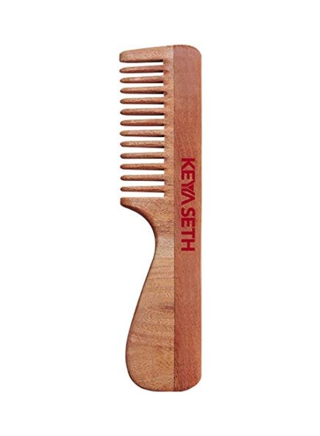 Keya Seth Aromatherapy Organic Neem Wooden Comb Brown 19x4.2cm  - Image 1