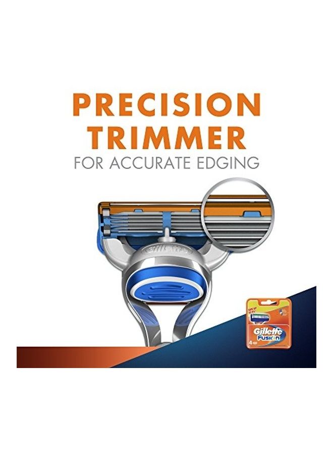 Gillette - 4-Piece Fusion Razor Blade Set Silver - Image 1