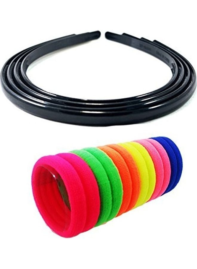 FOK Pack Of 20 Cotton Rubberbands With Hairbands Multicolour  - Image 1