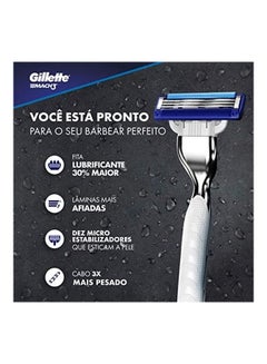 Gillette 4-Piece Mach 3 Turbo Manual Shaving Razor Blades Multicolour  - Image 5