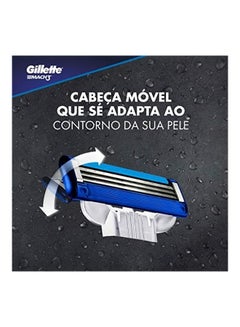 Gillette 4-Piece Mach 3 Turbo Manual Shaving Razor Blades Multicolour  - Image 3