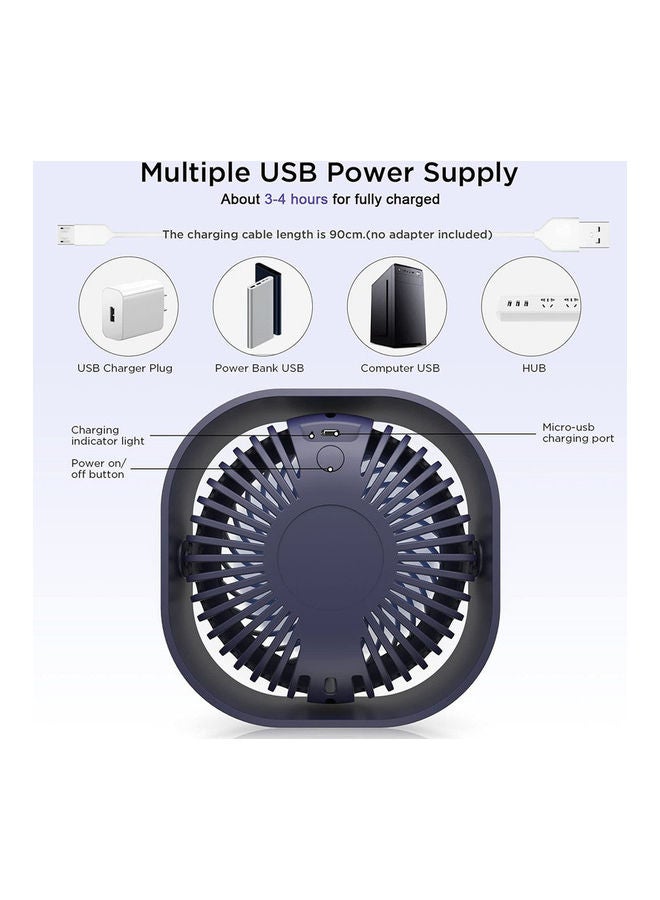 Rechargeable USB/Battery Powered Mini Desk Fan zzy20210717002 Blue  - Image 2