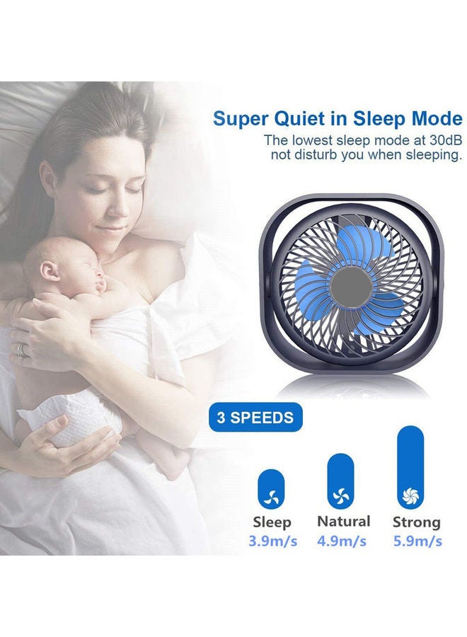 Rechargeable USB/Battery Powered Mini Desk Fan zzy20210717002 Blue  - Image 3