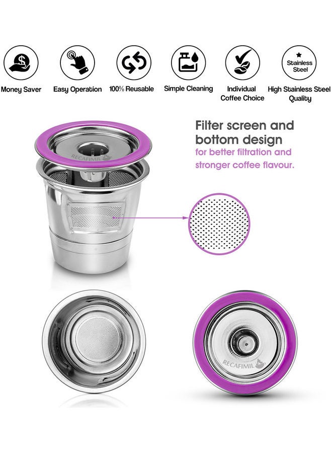 Stainless Steel Fillable Reusable Coffee Capsule Cup Filter Silver - Image 4