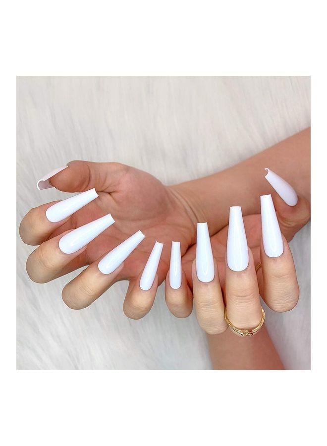 مس تيارا طقم أظافر مستعارة، 24 قطعة أبيض  - Image 2