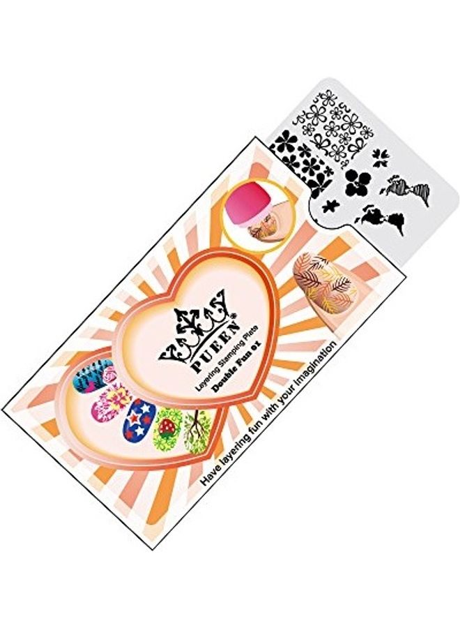 PUEEN Nail Art Stamping Plate White/Black - Image 1