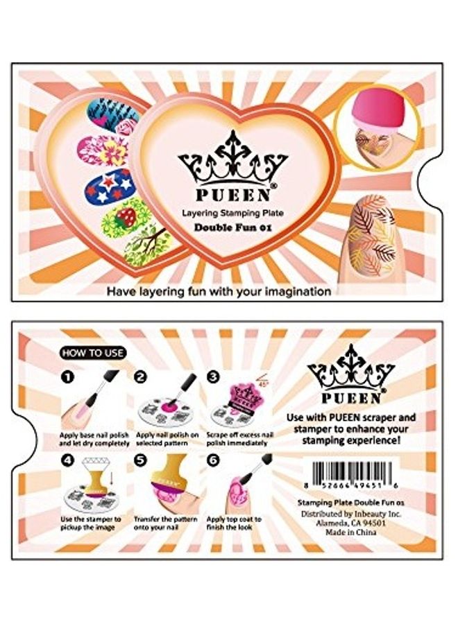 PUEEN Nail Art Stamping Plate White/Black - Image 2