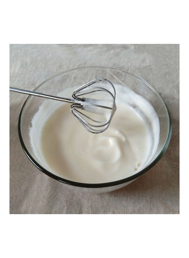 Semi-Automatic Egg Beater Stainless Steel Mixing Tool Milk Cream Butter Whisk Mixer Kitchen Tool Silver - Image 3