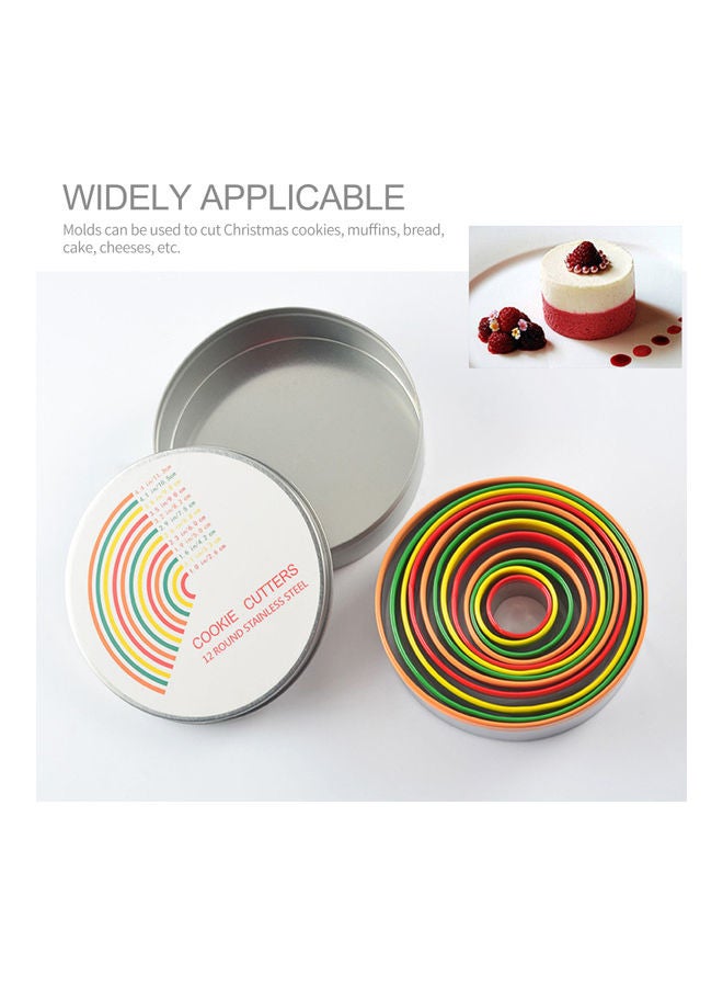 12-Piece Mousse Ring Set With Storage Box Multicolour 12.5x12.5x3.5cm  - Image 3