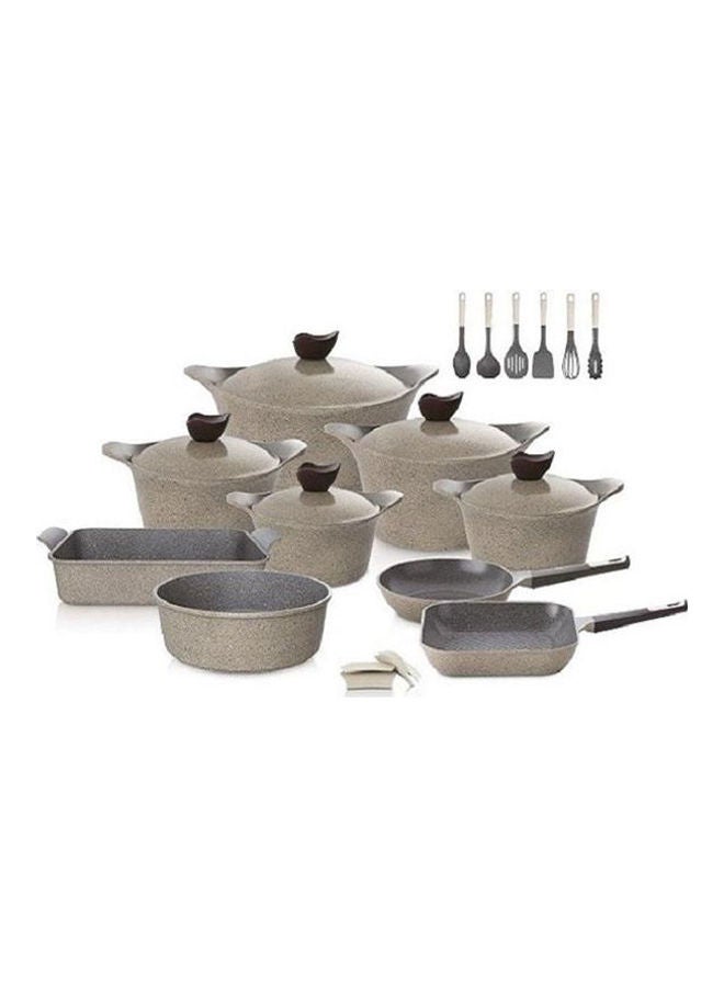 Neoflam Korean Granite Cookware Set, 20Pcs Brown