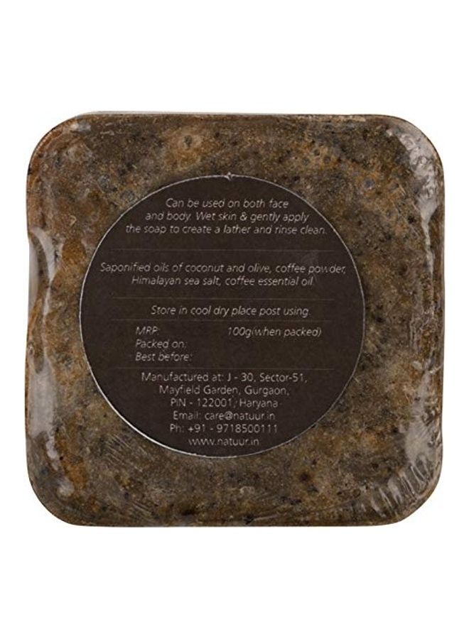 NATUUR Coffee And Salt Aura Cleansing Soap Brown 100grams - Image 2