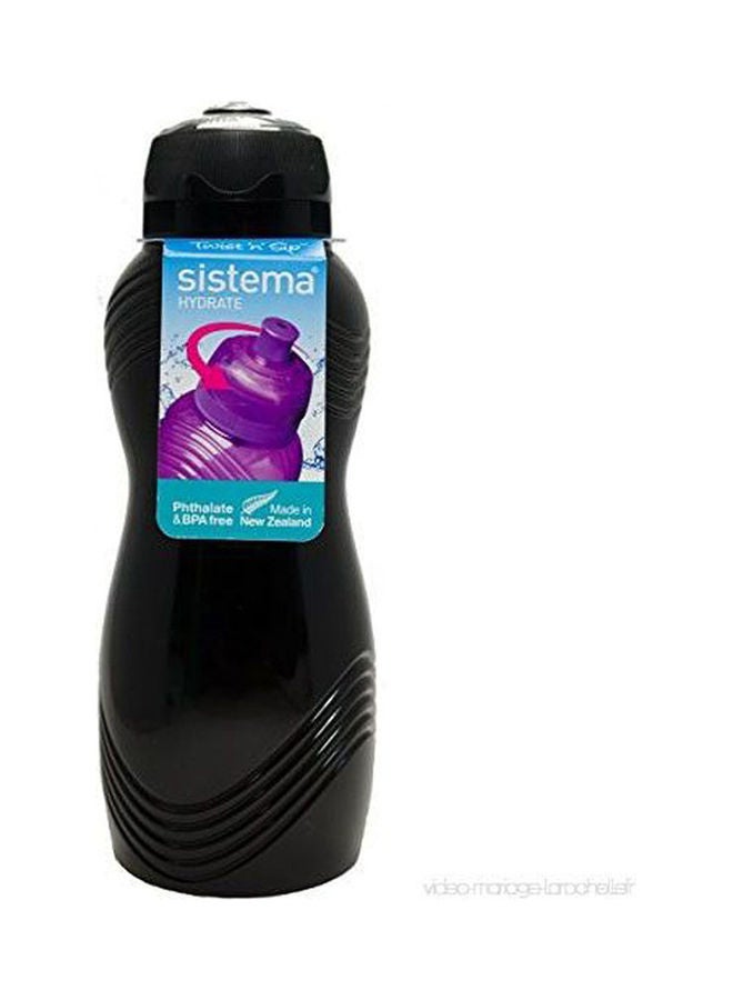 زجاجة ماء تويست آند سيب أسود 600ملليلتر