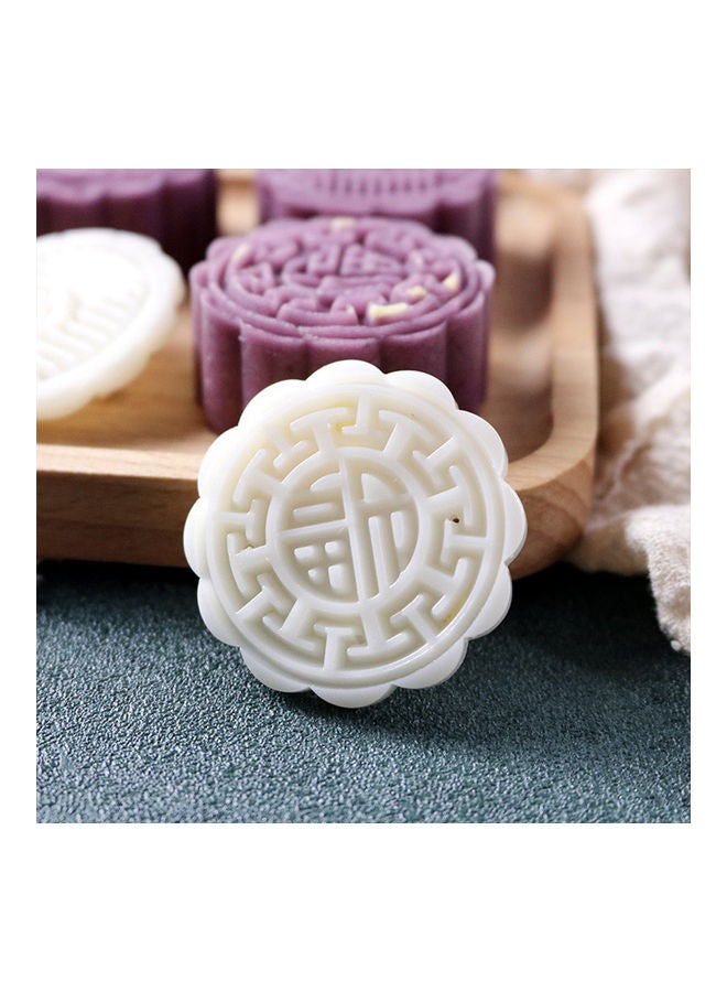 Mid-Autumn Festival Moon Cake Making Mould With 4 Stamps White 14.0X5.0X5.0cm - Image 3