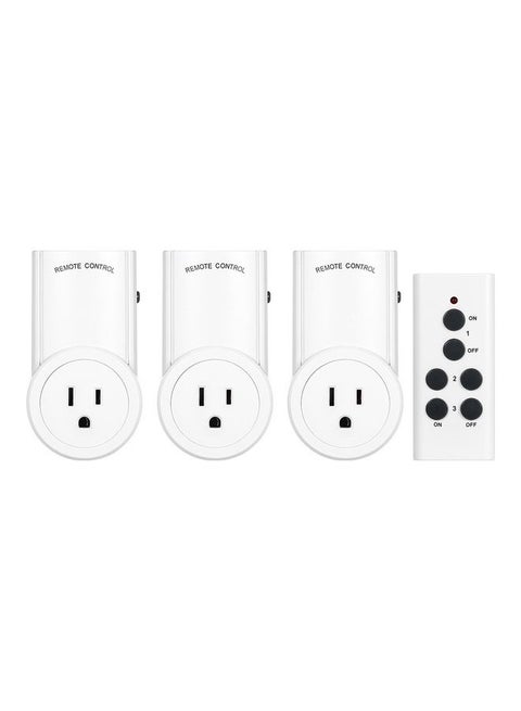 Remote Control Wireless Light Switch Plug White