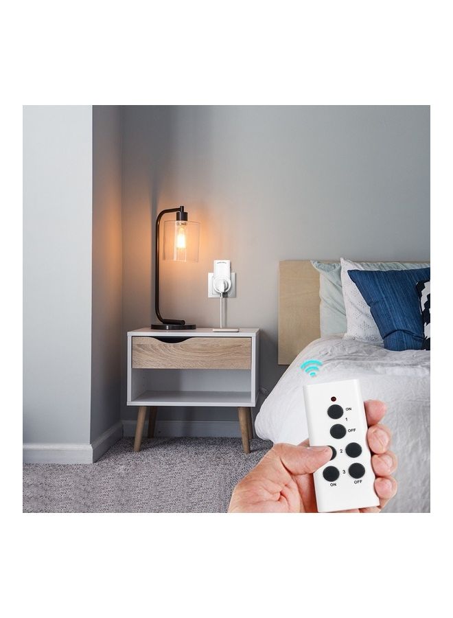 Remote Control Wireless Light Switch Plug White