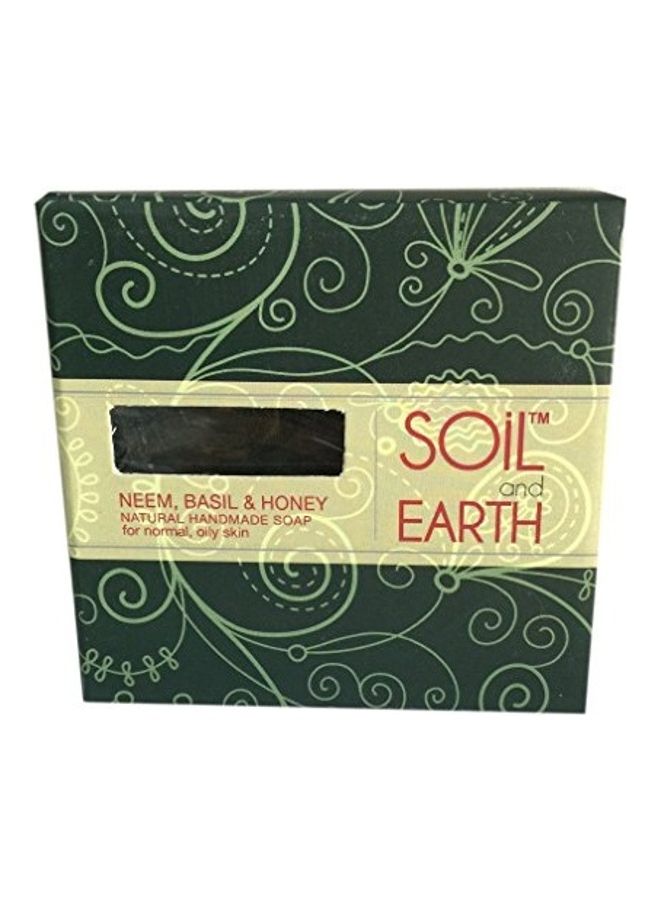 Soil And Earth - 3-Piece Neem, Basil And Honey Natural Handmade Soap Clear 125grams - Image 1