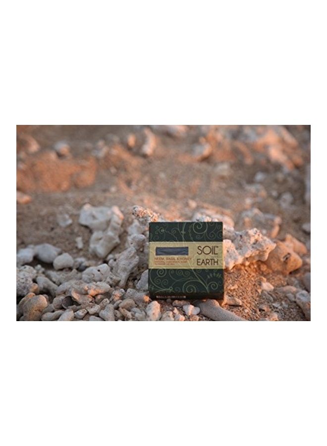 Soil And Earth - 3-Piece Neem, Basil And Honey Natural Handmade Soap Clear 125grams - Image 1