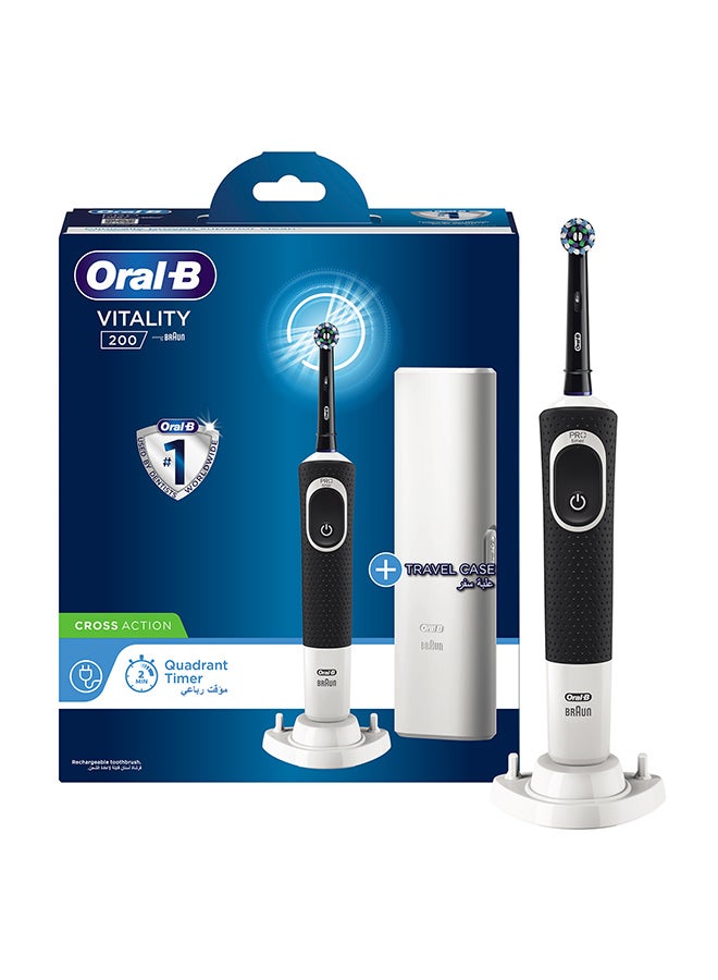 Oral-B Electric Rechargeable Toothbrush With Travel Case Black  - Image 1
