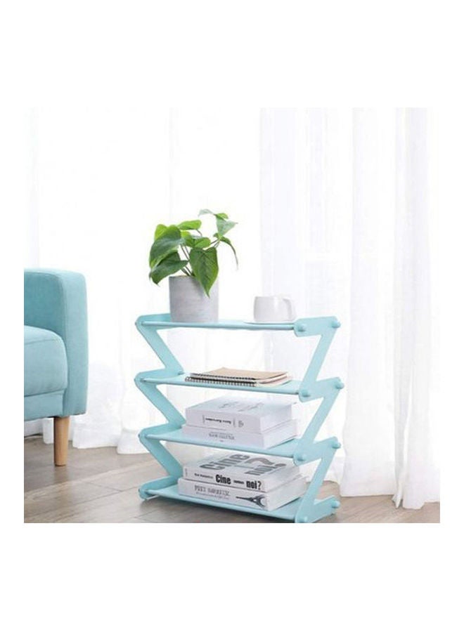 Metal And Plastic Zigzag Shoe Organizer Light Blue