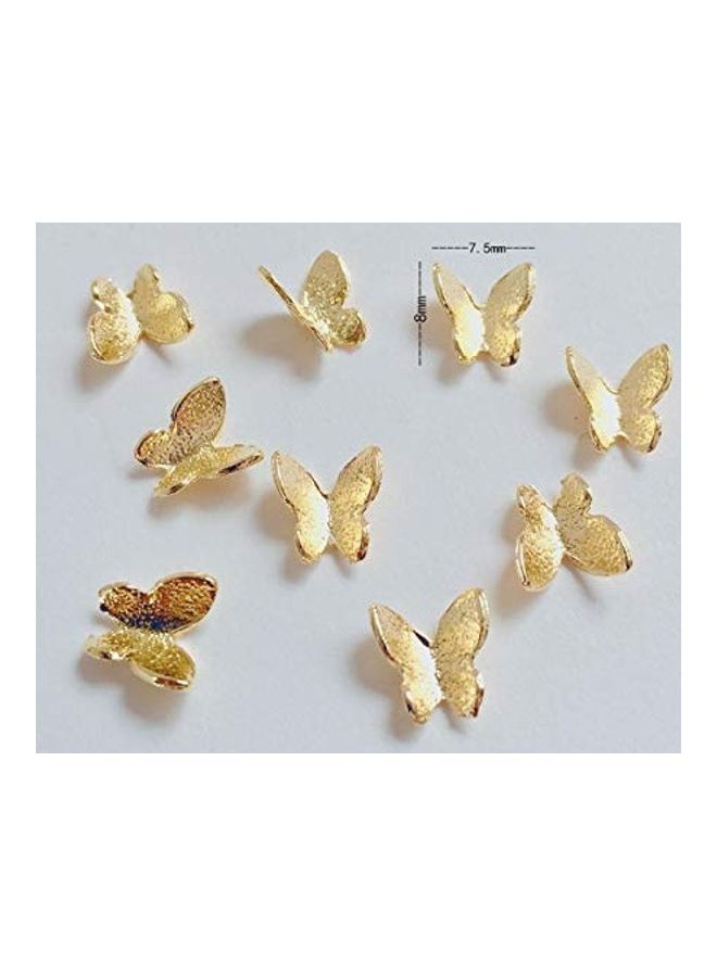 JHere 100-Piece Butterfly Nail Art Studs Gold - Image 3