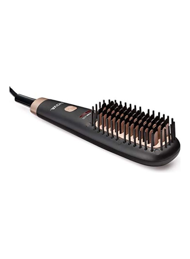 NOVA - Anti-Scald Hair Styling Brush Black/Rose Gold - Image 1