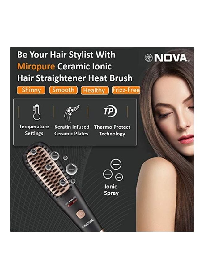 NOVA - Anti-Scald Hair Styling Brush Black/Rose Gold - Image 1