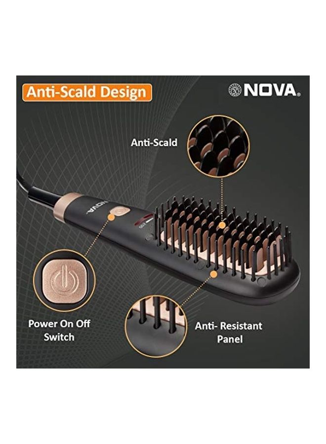 NOVA - Anti-Scald Hair Styling Brush Black/Rose Gold - Image 1