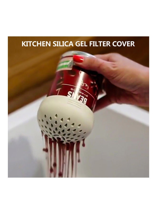 Portable Minitype Colander Silica Gel Filter Cover White - Image 1