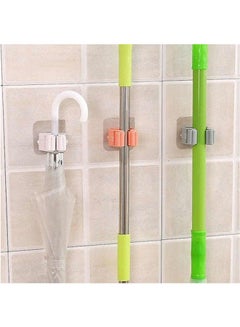 Single Broom Holder Double Face Adhesive - 3 Pcs Multicolour
