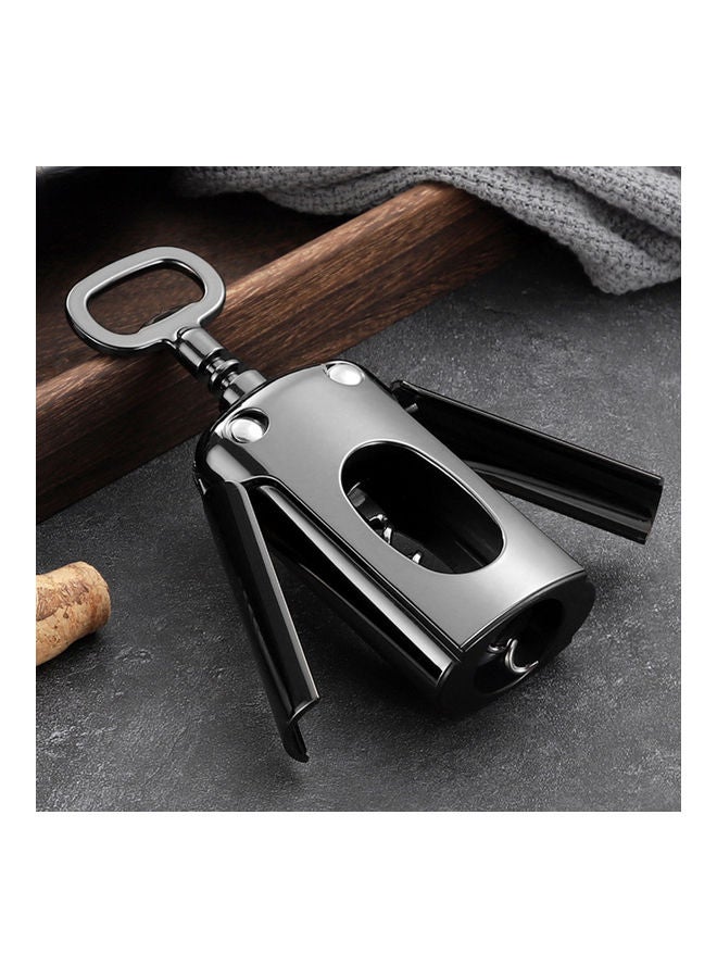 Wine Bottle Opener Multifunctional Polish Surface Alloy Easy-grip Corkscrews for Kitchen Black 18x6x5cm  - Image 1