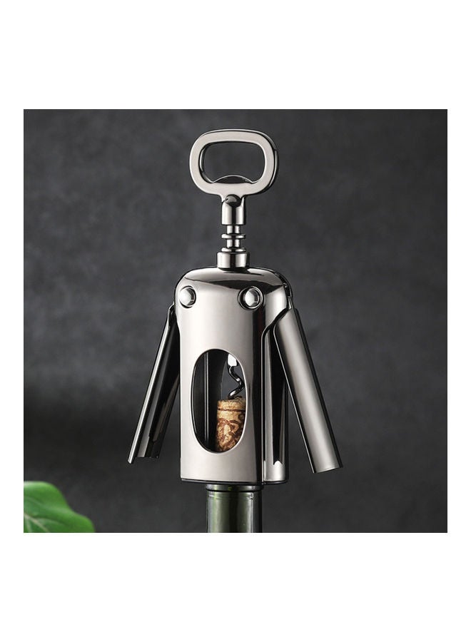 Wine Bottle Opener Multifunctional Polish Surface Alloy Easy-grip Corkscrews for Kitchen Black 18x6x5cm  - Image 2
