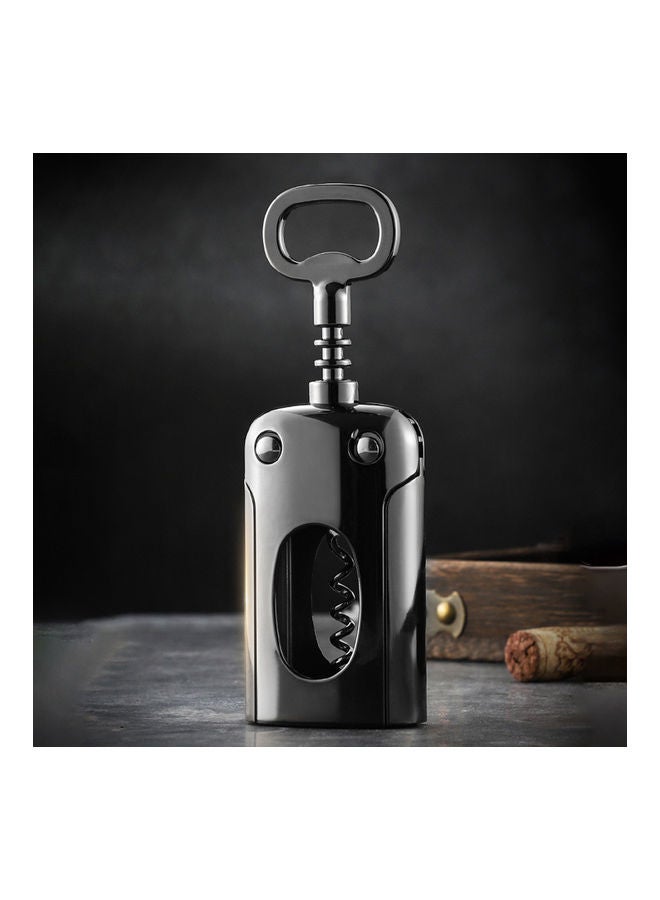 Wine Bottle Opener Multifunctional Polish Surface Alloy Easy-grip Corkscrews for Kitchen Black 18x6x5cm  - Image 4