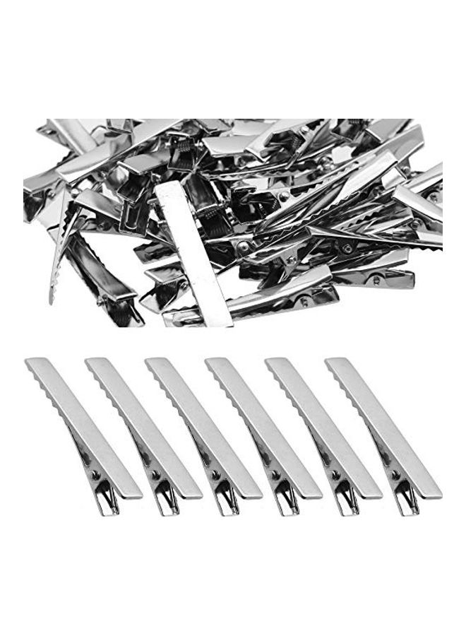 David accessories 100-Piece Alligator Hair Clips Silver - Image 1