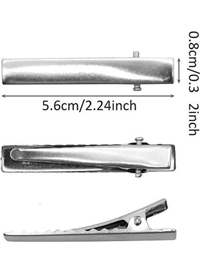 David accessories 100-Piece Alligator Hair Clips Silver - Image 2