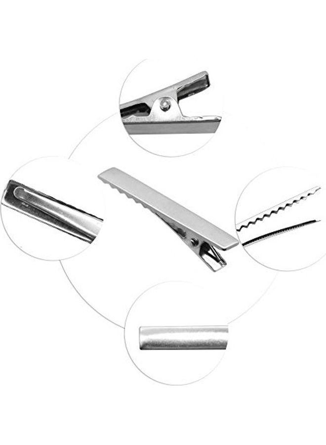 David accessories 100-Piece Alligator Hair Clips Silver - Image 3