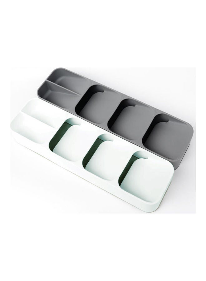 Generic - Cutlery Store Drawer Organizer With Icons Grey 39.6x11.0x5.5cm - Image 1