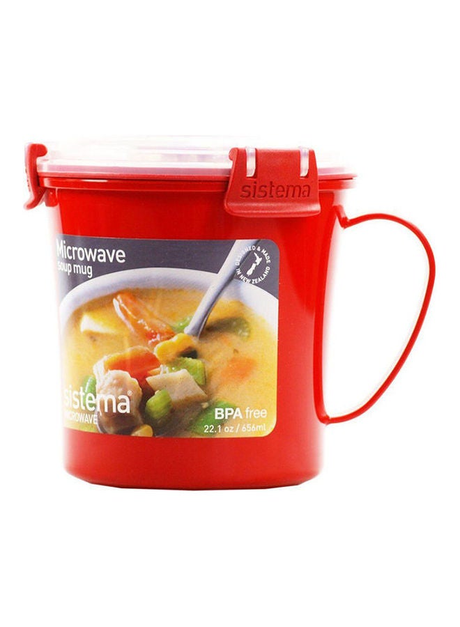 sistema Microwave Soup Mug Red 656ml